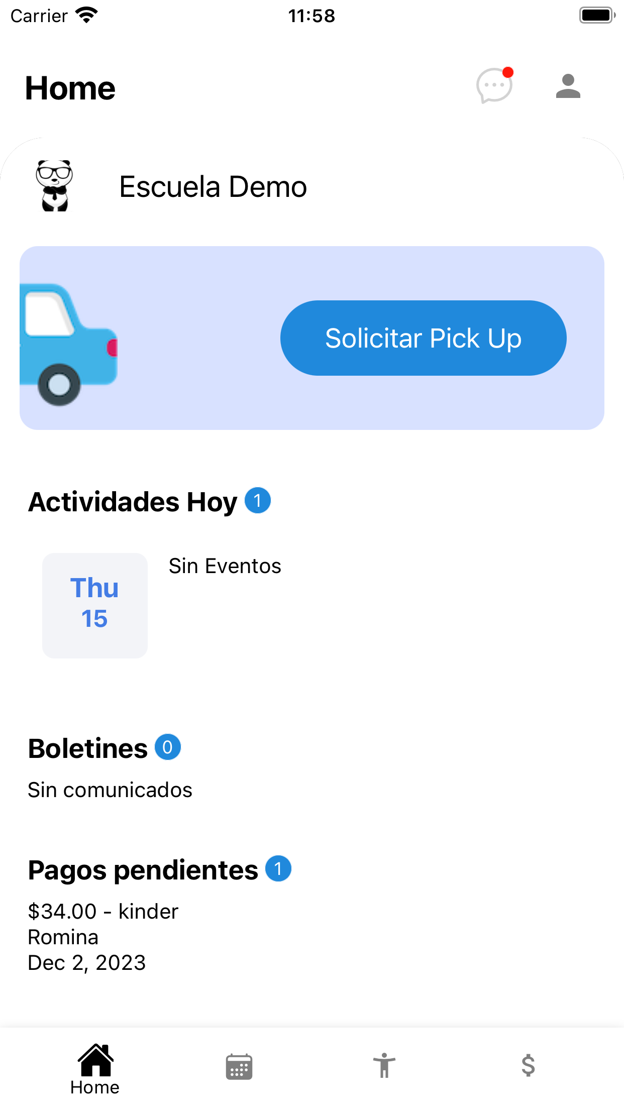 Parent App Interface